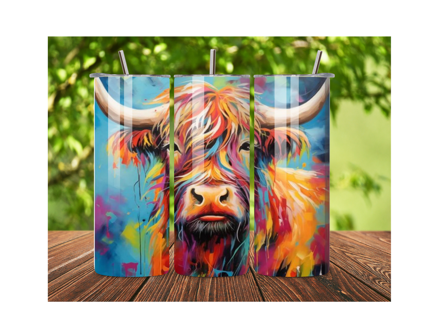 Blue Highland Cow Tumbler